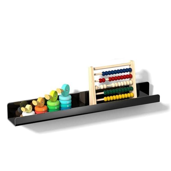 Wall-mounted storage shelf self-adhesive punch-free wall bedroom partition storage shelves shelf black