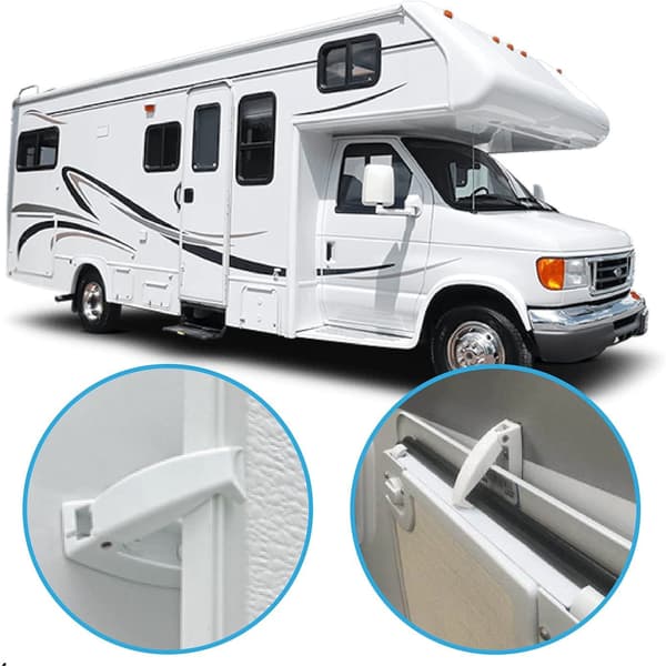 Set med 5 bagagehyllor för husbil, husvagn, campervan, vit