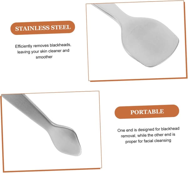 Facial Cleansing Blackhead Spatula Stainless Steel Nose Scraper Double-Sided Skin Scrub Tool