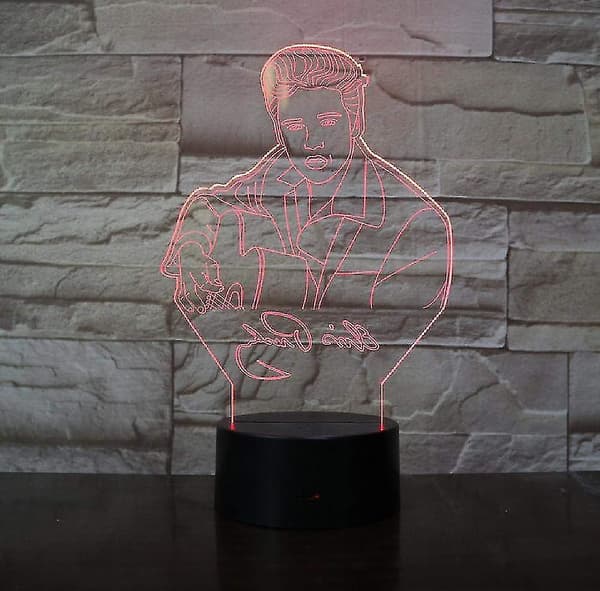 Elvis Aaron Presley Skrivebordslampe Kongen Av Rock And Roll LED Nattlampe