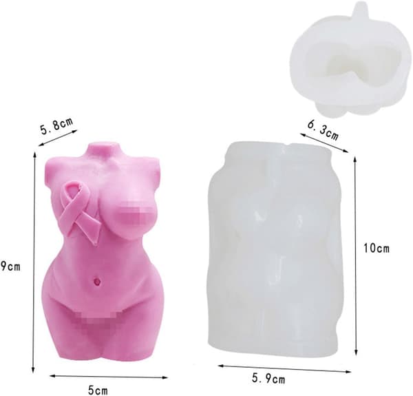 3D Kroppsform Støpeform - Silikonlysformer, Kvinne Kroppsform | Menneskelig Figur Bakeform, 3D Skulpturdesign