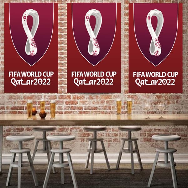 2-pack VM-banner för fotbolls-VM i Qatar 2022, 60x90 cm Qatar 60*90cm