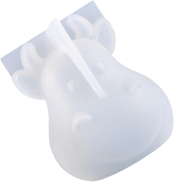 Ku silikonform for DIY epoksy-støping, 3D husdyrdekorasjonsform, gjenbrukbar matkvalitets silikon