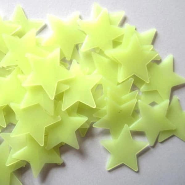 50-pack - Starry Sky - Luminous Wall Decals Stars Yellow