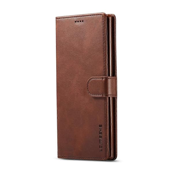 LC.IMEEKE Kalvtextur Horisontellt Flip Läderfodral, med Hållare & Kortfack & Plånbok För Galaxy Note 10 Plus [DB]
