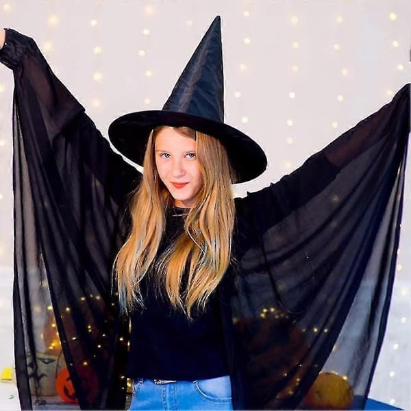 10-pak Heksehat Sort Halloween Party Hte Kostume Tilbehør Kostume