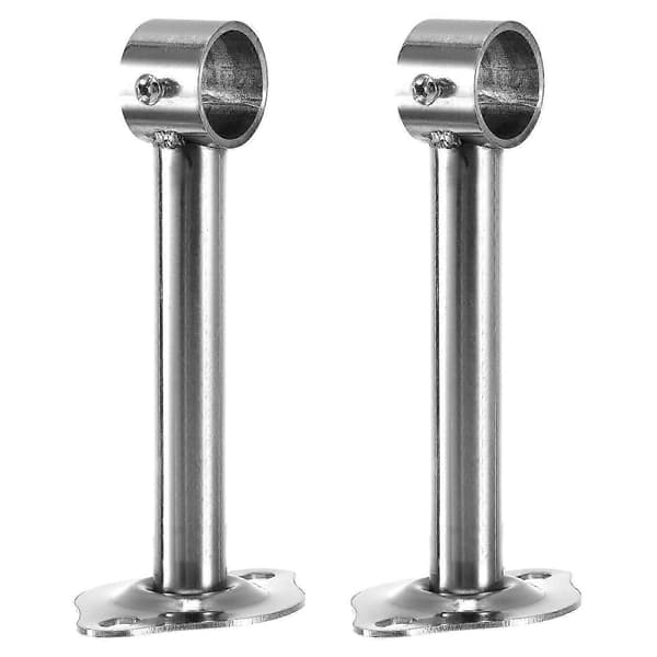 Heavy Duty Duschdraperistångsfäste Monteringsstöd för Garderob Badrum 32mm Monteringshålsdiameter 2st_i* [DB] Silver Storlek 1 Silver Size 1