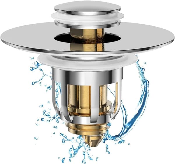 Pop-up afløbsfilter til håndvask, universelt pop-up afløbsfilter med anti-tilstopningsfilter, anti-lugt hårfilter til 26-38 mm hul
