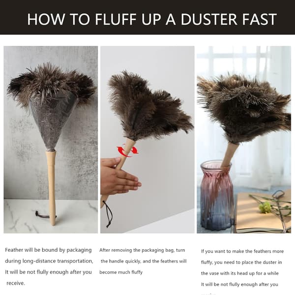 1 pc Natural Fluffy 16 inch Ostrich Duster with Washable Reusable