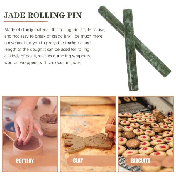 2 stk Jade Kjevle Deigkjevle for Dumplingdeig Kjøkkenkjevle