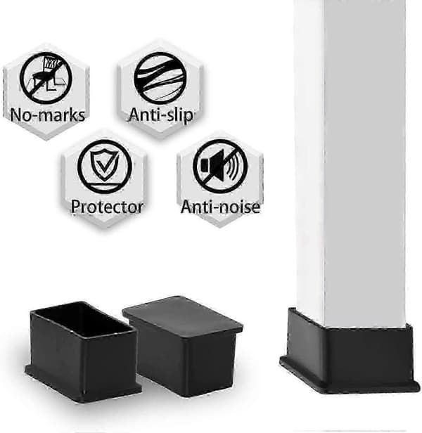 8-pack rektangulära stolsbensskydd, icke-märkande PVC-golvskydd 25 x 50 mm (1\" X 2\")[DB]