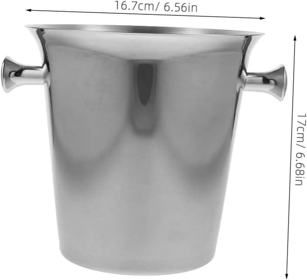 Thickened 3L Stainless Steel Ice Bucket with Cone Shape for Bar and Wine Chilling