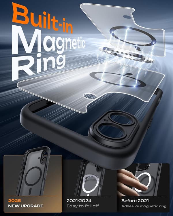 Magnetisk skal til iPhone 17 6,3-tommer, kompatibel med MagSafe (Sort) iPhone 17 iPhone 17