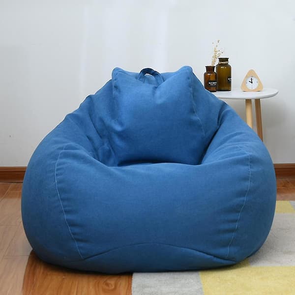 Helt Ny Ekstra Stor Sækkestol Lænestol Sofaovertræk Indendørs Lazy Lounger Til Voksne Børn - Blå (Kun sofaovertræk)