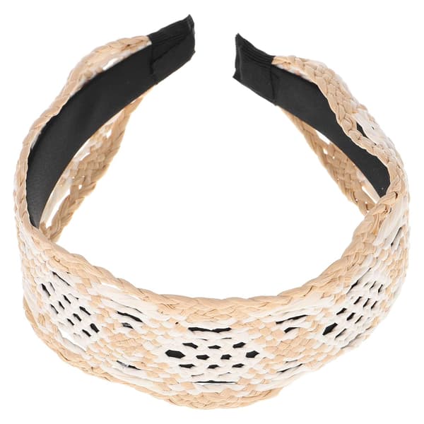 Bred Raffia Vevd Hårbøyle for Kvinner, Boho Strå Hårtilbehør, Bånd Hårstykke Egnet til Bursdag og Uformell Bruk