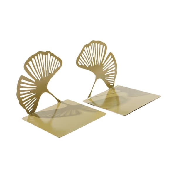 2 Pcs Ginkgo Leaf Bookends Decorative For Home Kids Room Desk