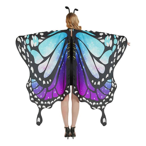 Sommerfuglevinger til voksne, 3-delt sæt Sommerfuglekappe, Cosplay-kostume Lyseblå Light Blue