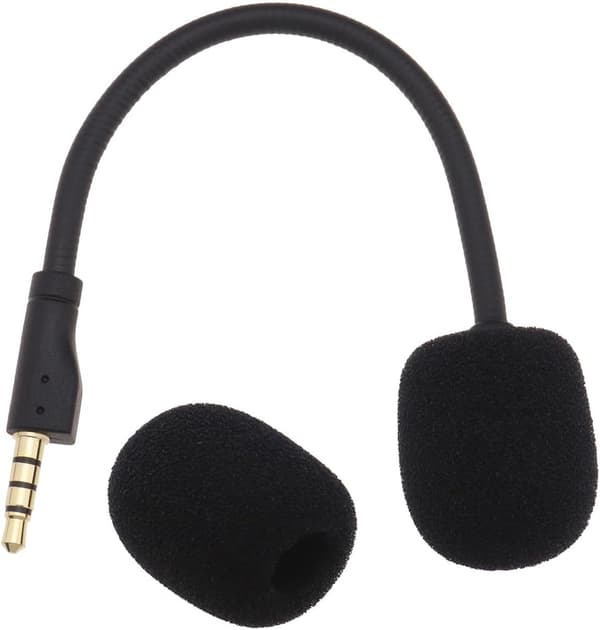 Replacement Gaming Headset Microphone with Foam Cover, Compatible with Steelseries Arctis 1 RAW, Detachable Microphone, Gaming Mic, Black