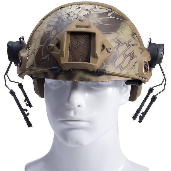 Tactical Quick Release Headset Track After Headset Holder Shooting Helmet 360 Rotation Helmet 1 Pair - Brown