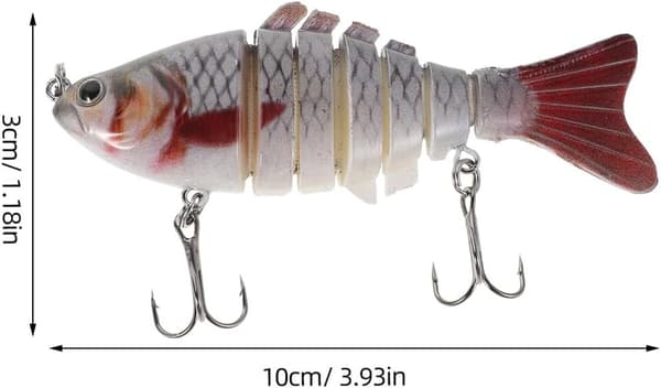 10 Pcs 10cm Bionic Multi-Jointed Swimming Lures, Hard Topwater Baits for Bass and Trout