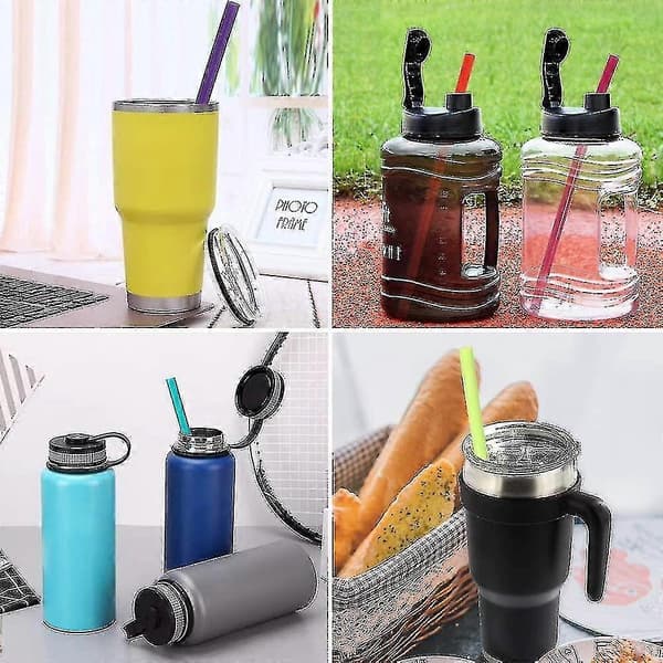 12\" Extra Long Silicone Straws, Suitable for Large Glasses - 40 oz Water Bottle/Half Gallon Water