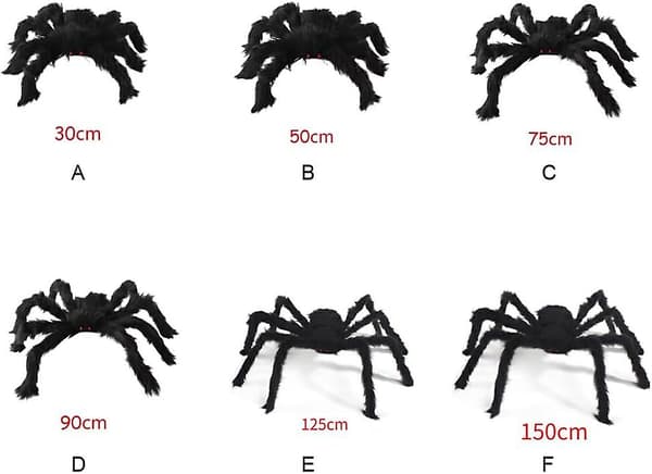 Lysende Edderkopp Plysjdekorasjon - 150cm, Perfekt Halloween Festrekvisitt