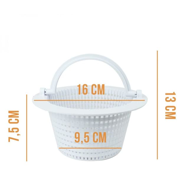 Round Basket for Above Ground Pool Skimmer - Diameter 16 cm - White - Pool Cleaning Accessory