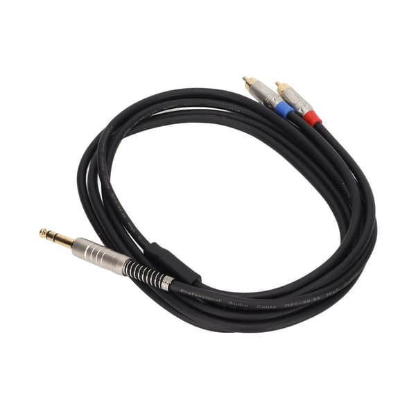 1/4\" TRS til dobbel RCA-kabel gullbelagt kontakt 6,35 mm KLB