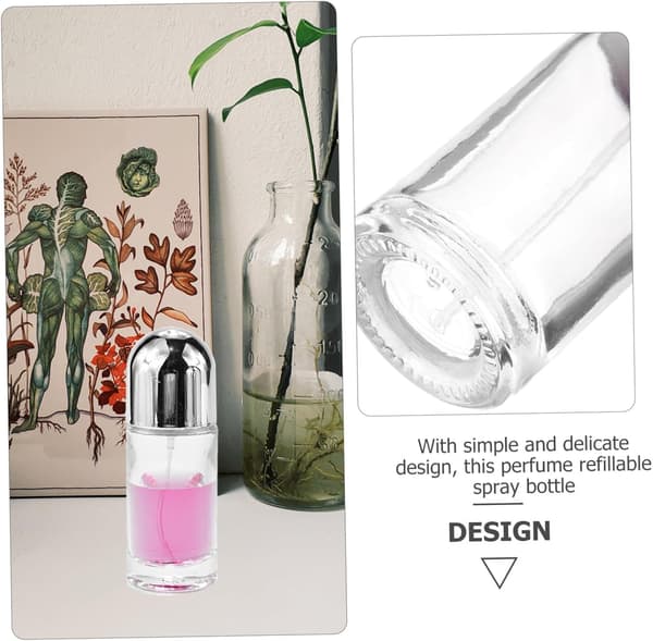 Refillable Perfume Bottles 2pcs 24ml Half Glass Spray Bottles Portable Perfume Dispenser for Women and Men
