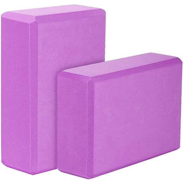 Yoga Block 2-pack, EVA Foam Yoga Block Exercise Block, Purple
