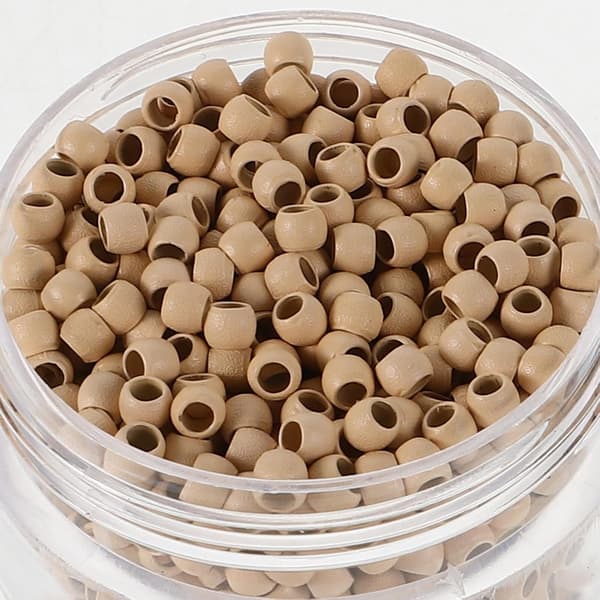 Silikonfôrede Nanoperler 3 mm Hårforlengelse Mikroringer 2-boks sett Svart og Beige