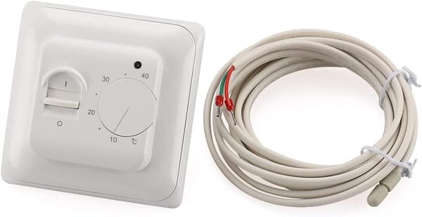 Baomain Hem Icke-Programmerbara Termostater, Golvvärme Temperatur Manuell Kontroller 110-120V AC 16A 4 Ledningar (Grader Celsius °C)