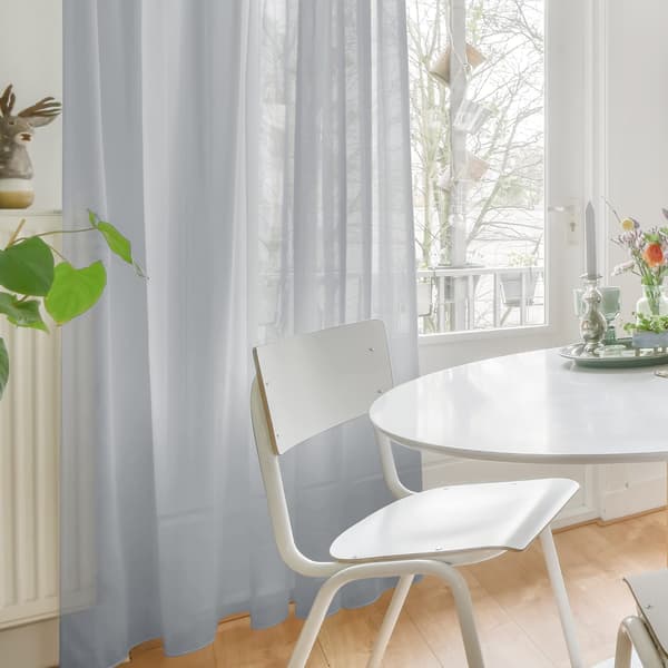 Sett med 2 gardiner, transparente gardiner, gardiner med maljer, 260 x 140 cm