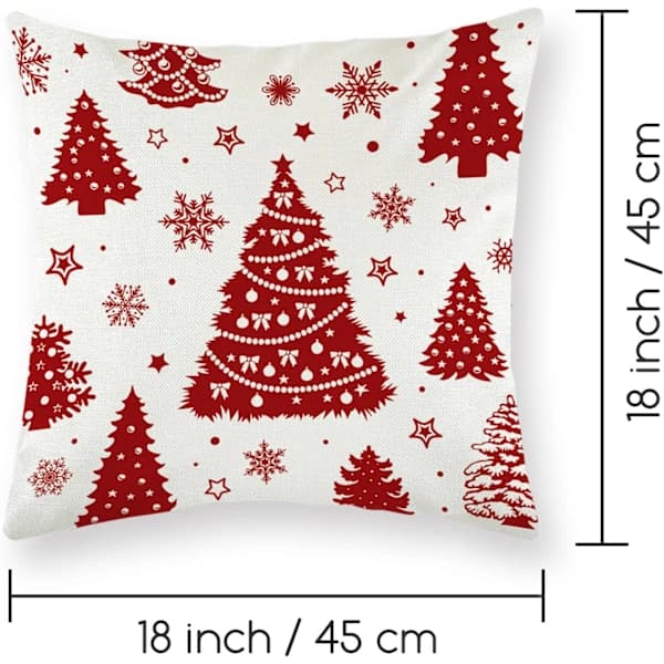 Christmas Pillowcase Square Pillowcase Snowflake Pillowcase Christmas Tree Pillowcase - 18 x 18 inches (BT)