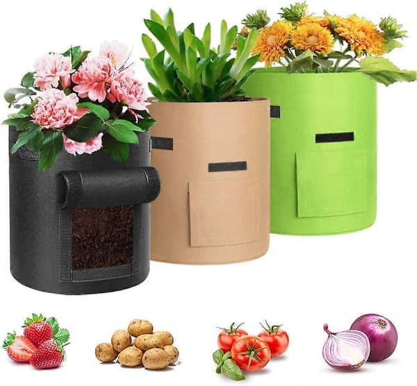 3-pack potatisodlingspåsar - trädgårdsodlingspåsar - tomat-, morots- och grönsaksodlare