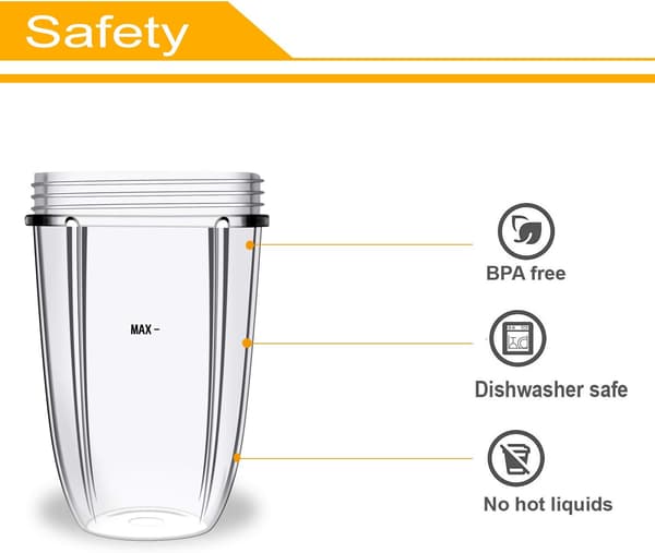18oz Cup Replacement Compatible with Nutribullet 600W 900W Blender Parts 2 Pcs