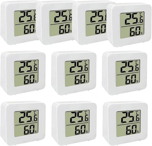 10 pcs LCD Digital Thermometer and Hygrometer, High Precision Digital Indoor Thermometer Hygrometer, Temperature and Humidity Meter