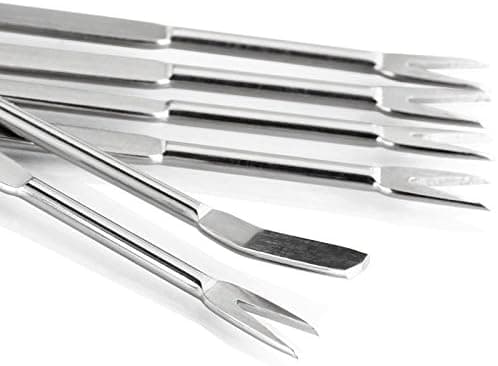 Kitchen Picnic Seafood Tool Set - Lobster Fork Set - Crab Claw Needle - Walnut Needle - Nut Needle - Suitable for Seafood - Nuts (15 Pieces - Silver)