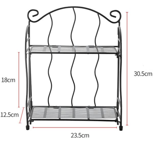 Two-layer desktop storage shelf vertical pattern desk shelf simple bookshelf free perforated iron bookshelf