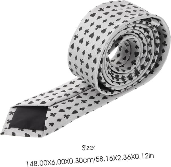 Poker Scarf for Men Decorative Playing Card Tie Unique Male Accessory