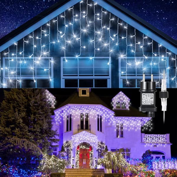 10M 400 LED Christmas Tree String Lights, IP44 Waterproof with 8 Modes - Cool White