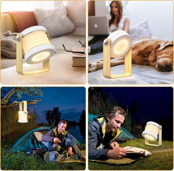 Multifunctional Night Light & Baby Lamp | 3-Level Dimming, USB Rechargeable, 18h Battery, Warm Light for Desk & Nursery [Ho]