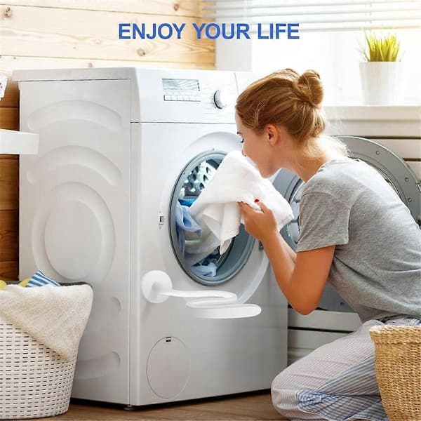 Front Load Washer Door Stop, Easy to Use and Bend, Keeps Washer Door Open (FMY) White White