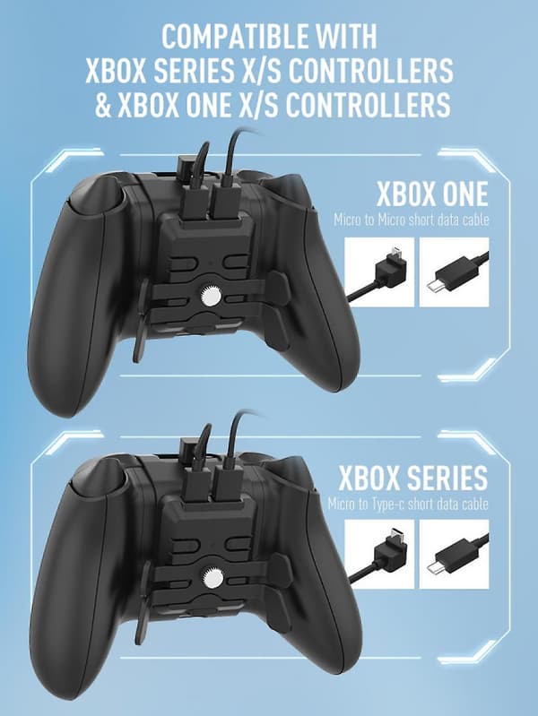 Bakre knappfeste for Xbox One X/S / Xbox Series S/X, bakre knappadapter for spillkontroller