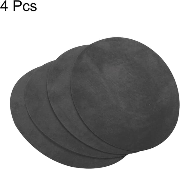 Armbågs- och knälappar att stryka på, ovala, grå, 4-pack