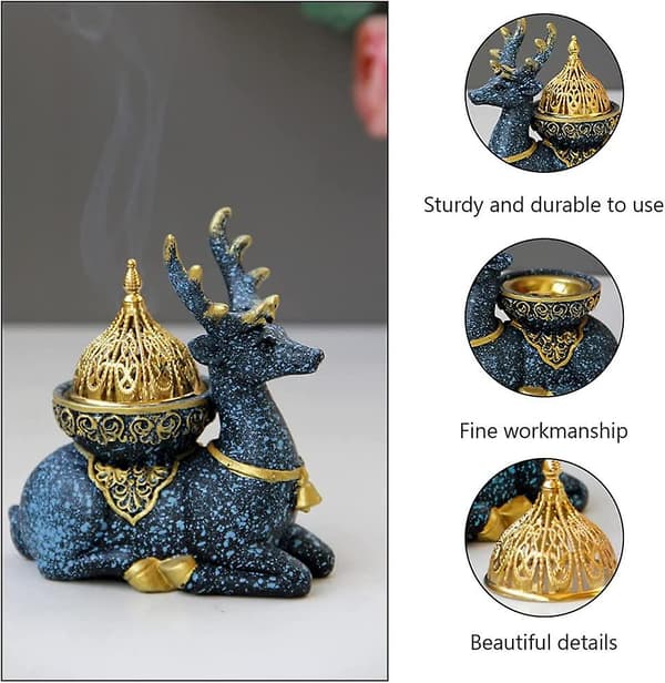Arabic Incense Burner, Middle Eastern Incense Burner Resin Burner Deer Figurine Arabic Incense Burner For Home