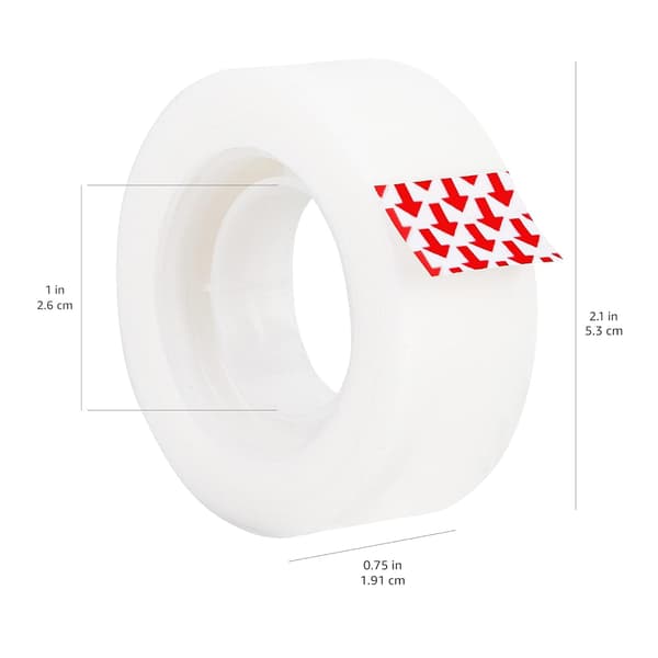 Invisible Tape Makes it Difficult to Leave Traces When Writing or Copying Matte Tape, 6-Pack, Transparency, 0.78\" W x 1000\" (27.8 m)