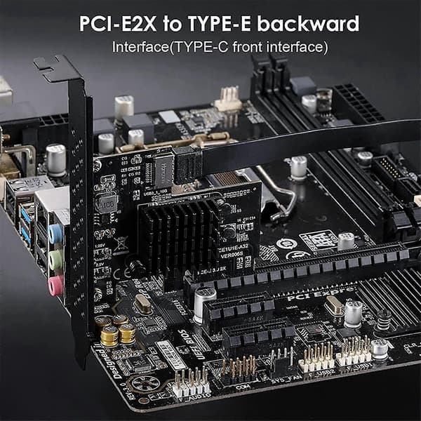 PCI-e 2x till USB3.1 Typ-E Expansionskort A-nyckel Gen2 Chassi Front 10gb Asmedia