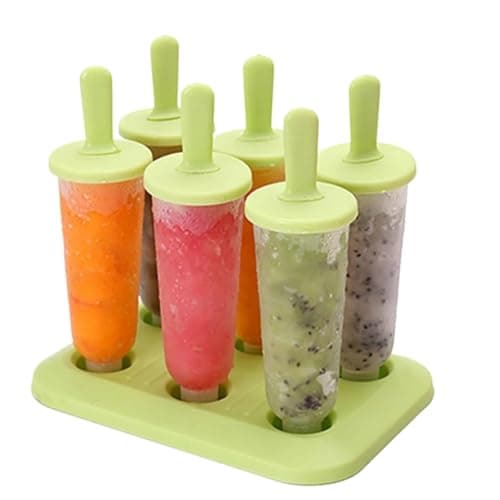 Reusable Frozen Treat Mold with Sticks DIY Fruit Ice Pop Mold (Red) Red