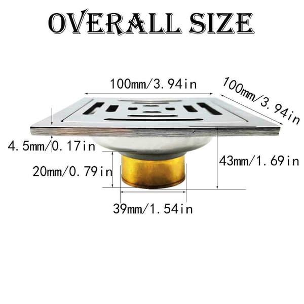 Stainless steel floor drain with check valve, double-layer filtration, effective deodorization, suitable for bathroom, kitchen, toilet.